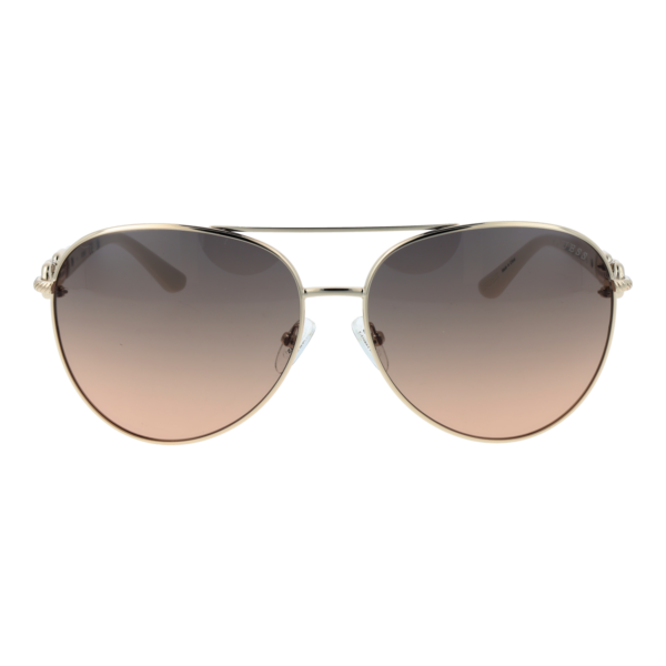 Guess Sonnenbrille GU00158 6132B – Frontansicht mit Metall Rahmen und Grau Gläsern