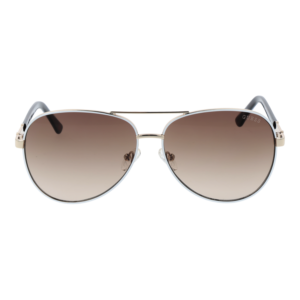 Guess Sonnenbrille GU00173 6021F – Frontansicht mit Metall Rahmen und Braun Gläsern