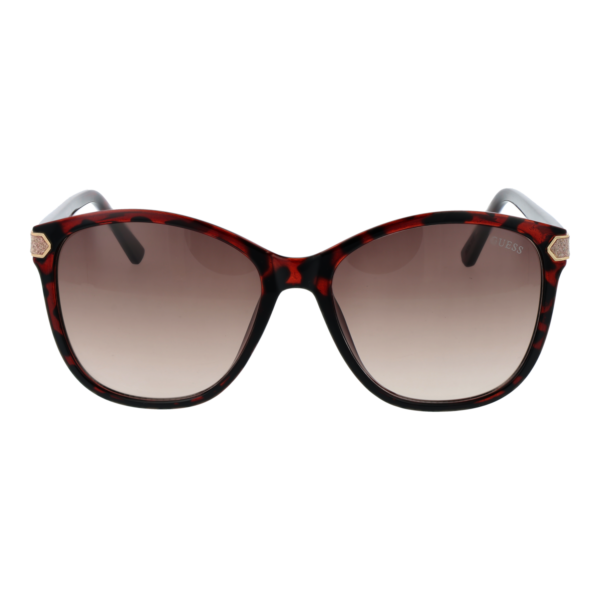 Guess Sonnenbrille GU00178 5752F – Frontansicht mit Kunststoff Rahmen und Braun Gläsern