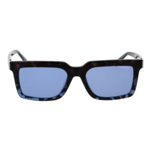 Guess Sonnenbrille GU00213 5592V – Frontansicht mit Azetat Rahmen und Blau Gläsern