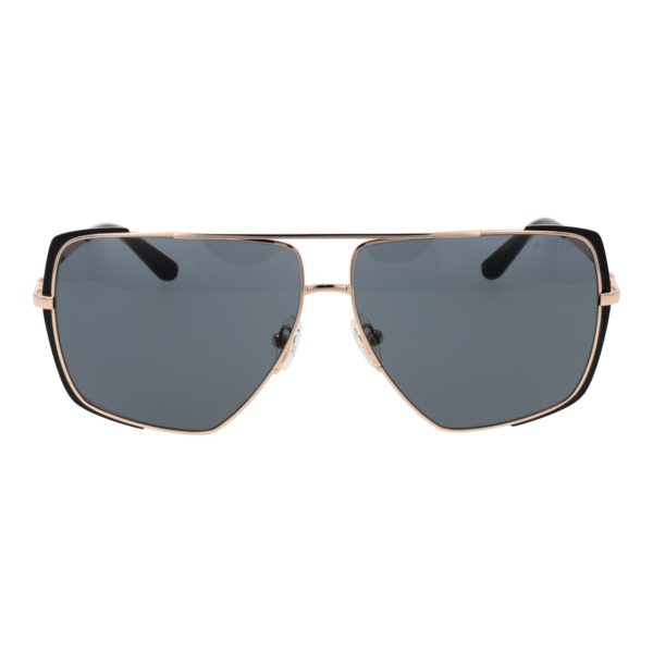 Guess Sonnenbrille GU00220 6202A – Frontansicht mit Metall Rahmen und Grau Gläsern