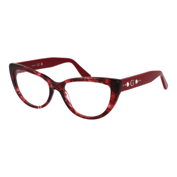 Guess Brille GU50175 52068 – 45° Seitenansicht Guess )} Brille GU50175 52068 in Burgunder