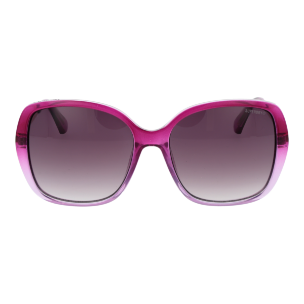 Superdry Sonnenbrille SDS 5035 57161 – Frontansicht mit Kunststoff Rahmen und Lila Gläsern