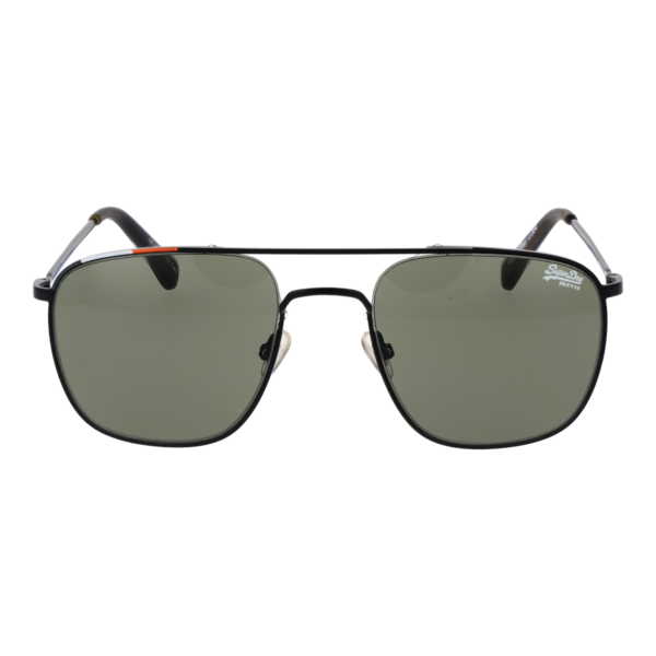 Superdry Sonnenbrille SDS Archer 52004 – Frontansicht mit Metall Rahmen und Grün Gläsern