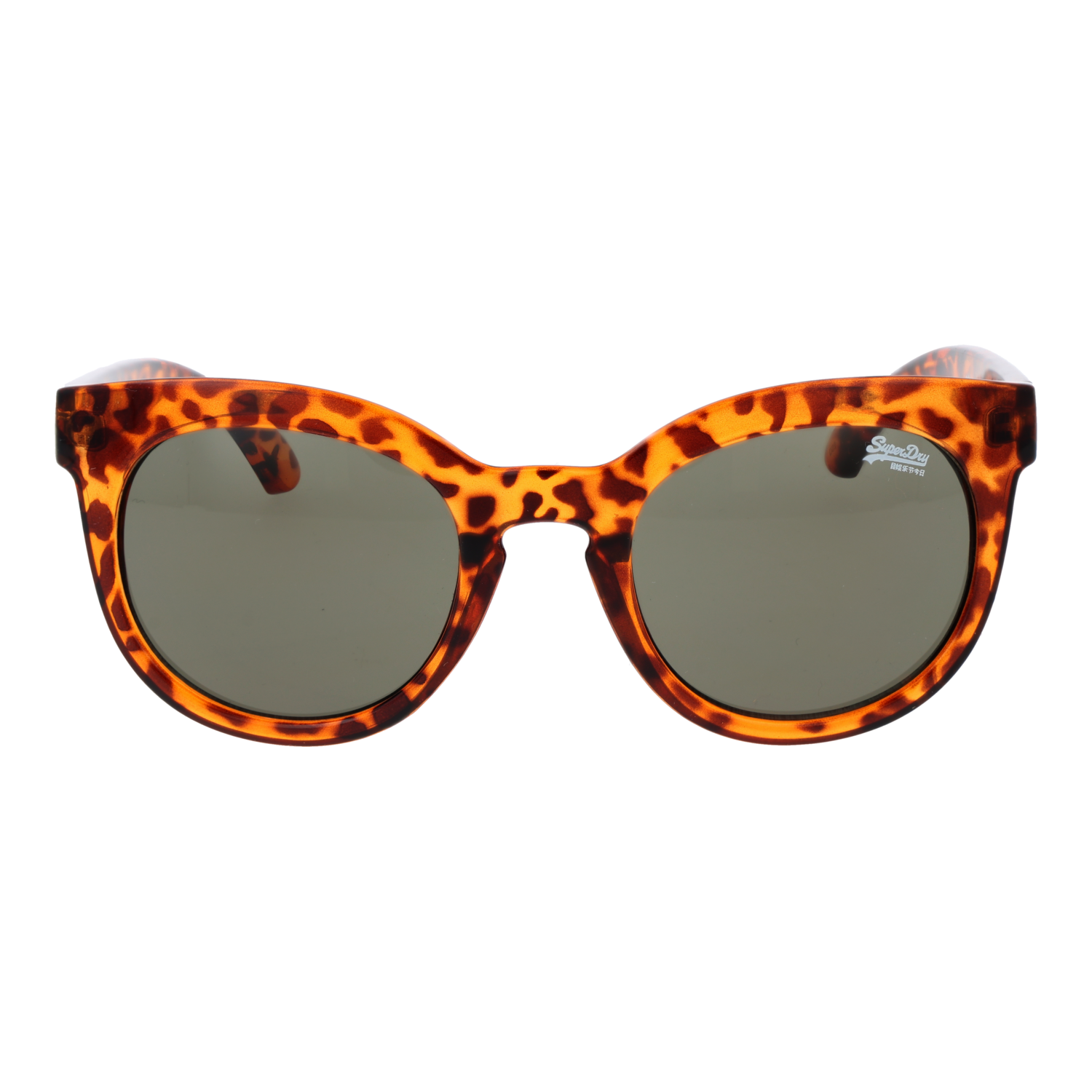 Superdry Sonnenbrille SDS Hara 51102 – Frontansicht mit Kunststoff Rahmen und Grün Gläsern