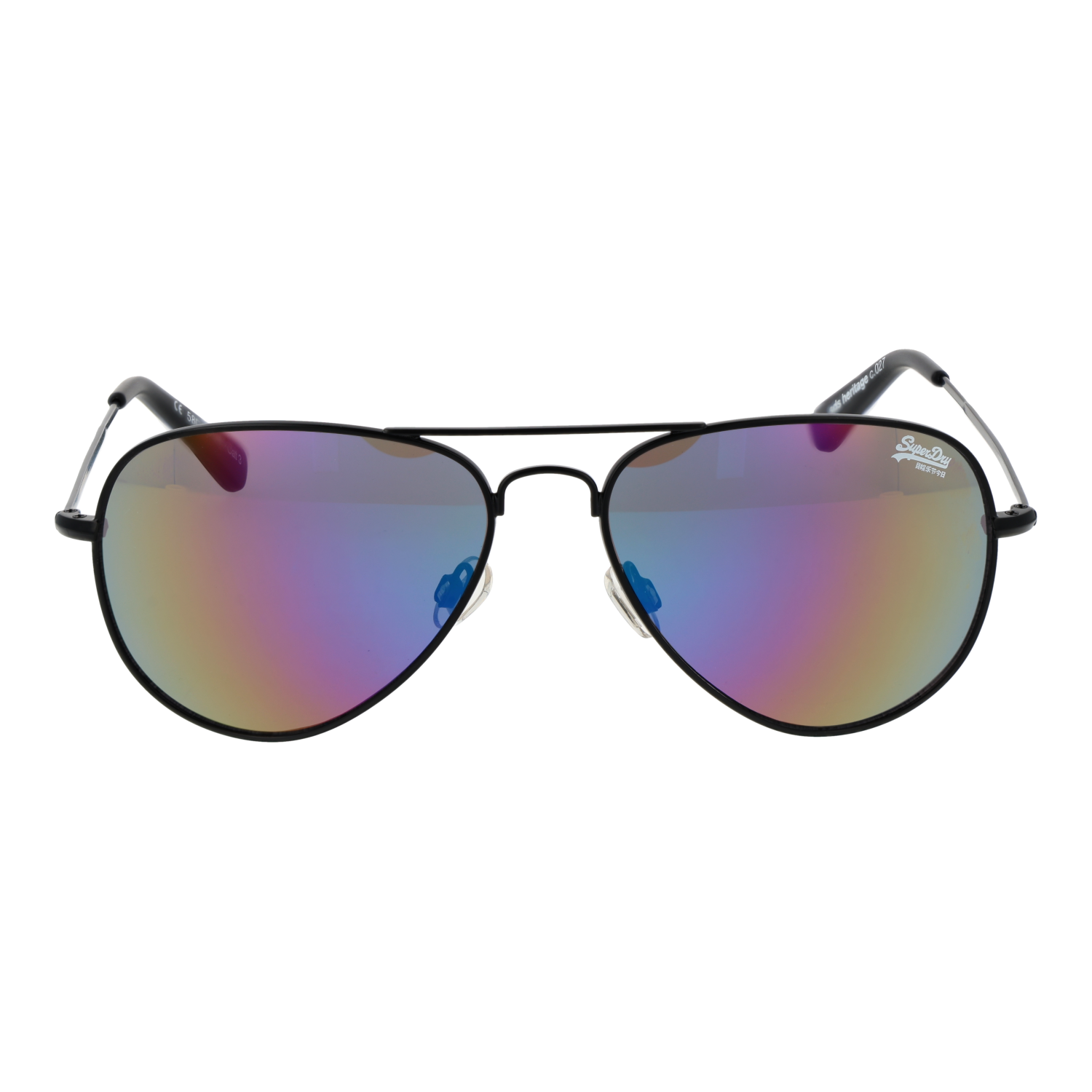 Superdry Sonnenbrille SDS Heritage 58027 – Frontansicht mit Metall Rahmen und Grau Gläsern