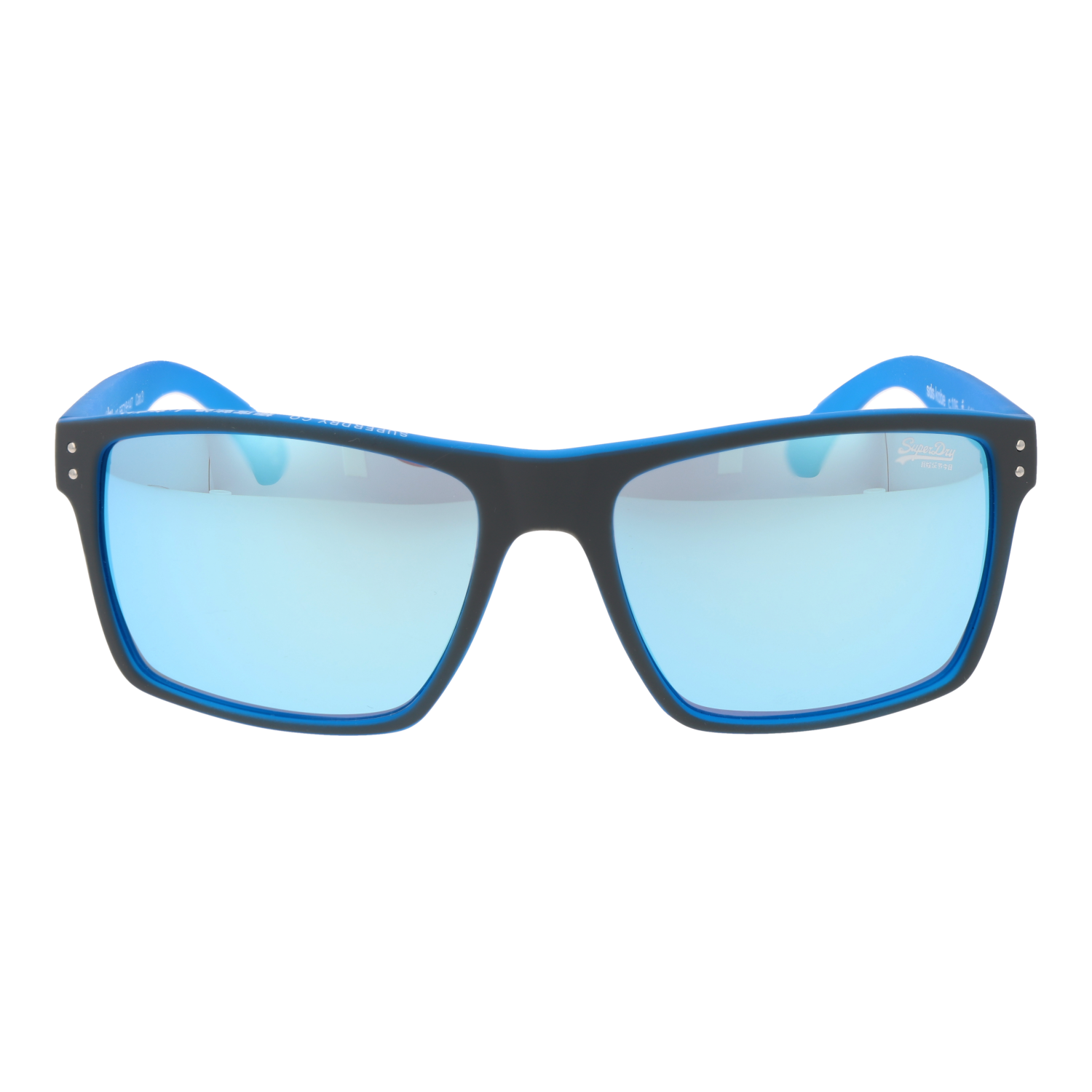 Superdry Sonnenbrille SDS Kobe 56105 – Frontansicht mit Kunststoff Rahmen und Blau Gläsern