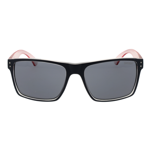 Superdry Sonnenbrille SDS Kobe 56189 – Frontansicht mit Kunststoff Rahmen und Grau Gläsern