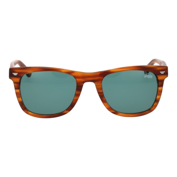 Superdry Sonnenbrille SDS San 52101 – Frontansicht mit Kunststoff Rahmen und Grün Gläsern
