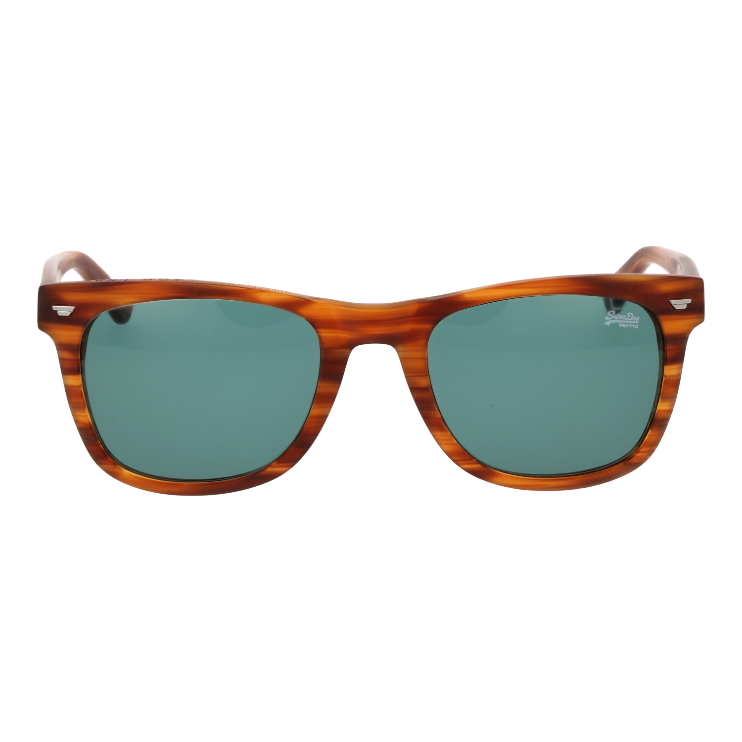 Superdry Sonnenbrille SDS San 52101 – Frontansicht mit Kunststoff Rahmen und Grün Gläsern