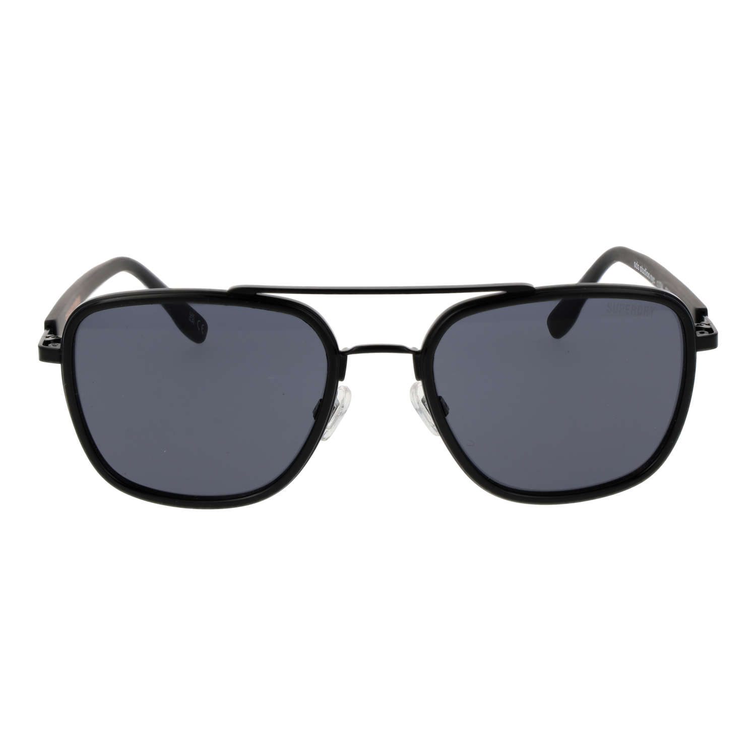 Superdry Sonnenbrille SDS Studiosync 56104 – Frontansicht mit Kunststoff Rahmen und Grau Gläsern