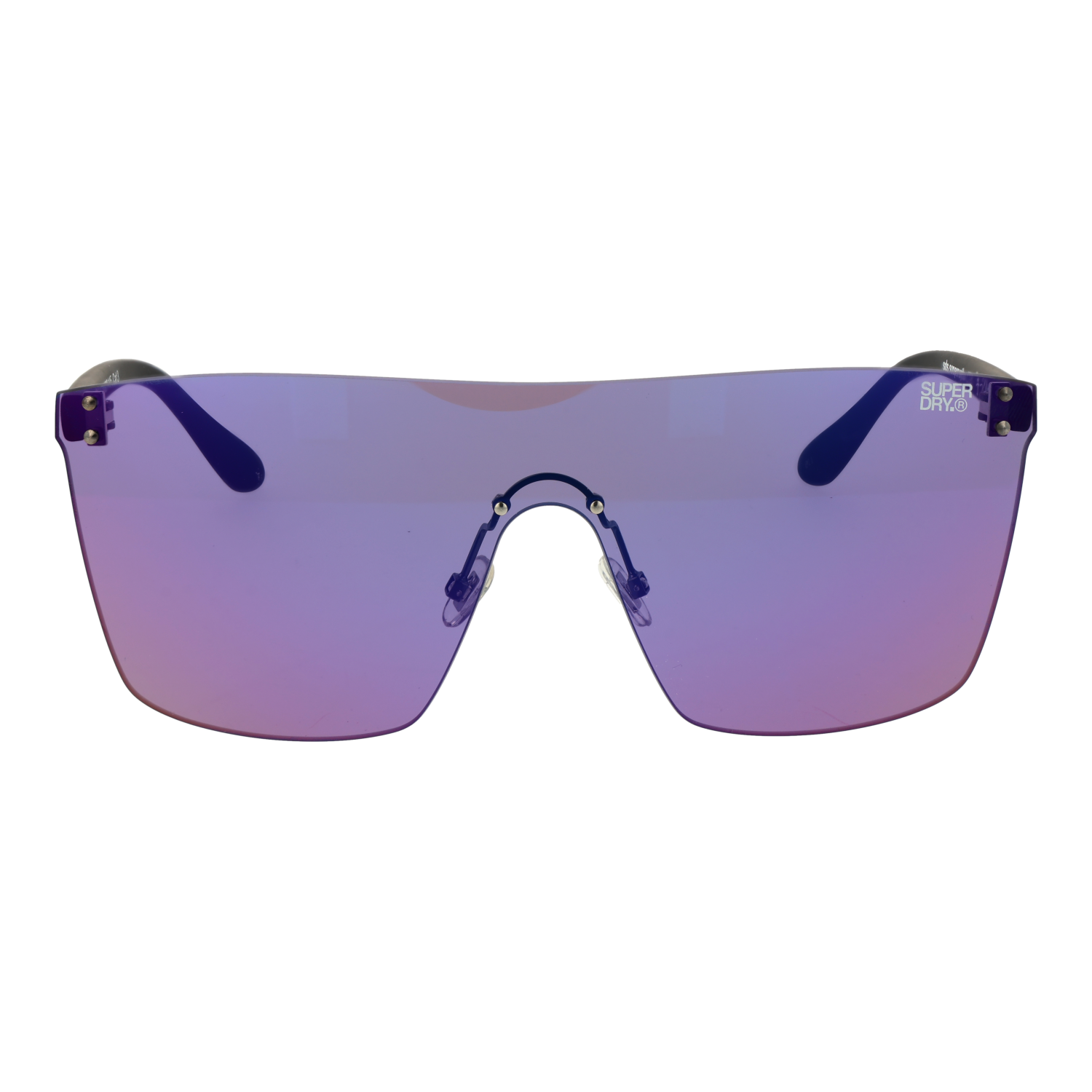 Superdry Sonnenbrille SDS Supersynth 14127 – Frontansicht mit Kunststoff Rahmen und Grau Gläsern