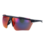 Nike Rechteck Sonnenbrille V24007 80451 in Blau – 45° Seitenansicht