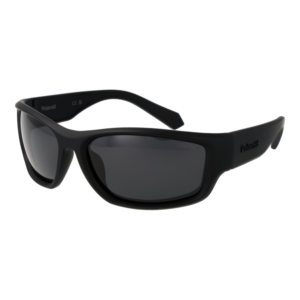 Polaroid Rechteck Sonnenbrille PLD 2166/S 62003M9 in Schwarz – 45° Seitenansicht