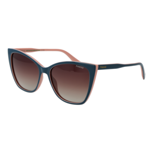 Polaroid Katzenaugen Sonnenbrille PLD 4181/S 56DB1LA in Türkis – 45° Seitenansicht