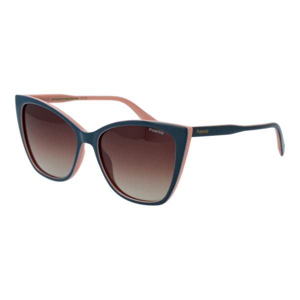 Polaroid Katzenaugen Sonnenbrille PLD 4181/S 56DB1LA in Türkis – 45° Seitenansicht