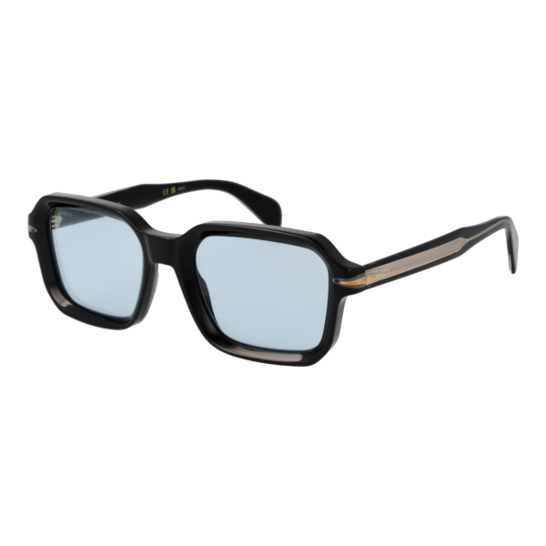 David Beckham Quadrat Sonnenbrille DB 7147/S 52807QZ in Schwarz – 45° Seitenansicht