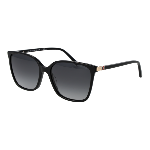 Tommy Hilfiger Quadrat Sonnenbrille TH 2349/S 558079O in Schwarz – 45° Seitenansicht