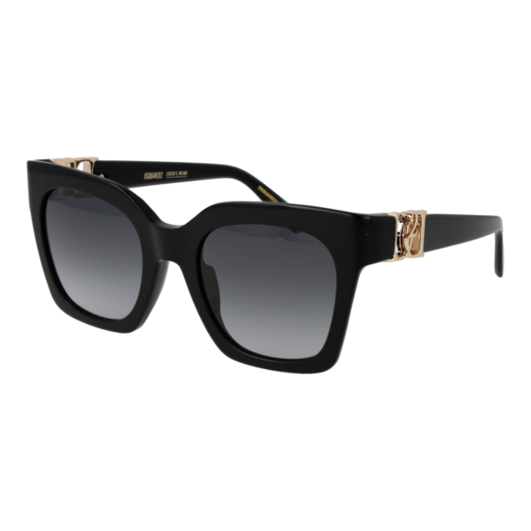 Dsquared2 Schmetterling Sonnenbrille D2 0207/S 528079O in Schwarz – 45° Seitenansicht