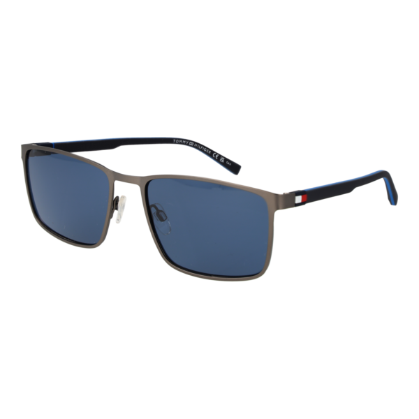 Tommy Hilfiger Rechteck Sonnenbrille TH 2319/S 59R80KU in Gunmetal – 45° Seitenansicht
