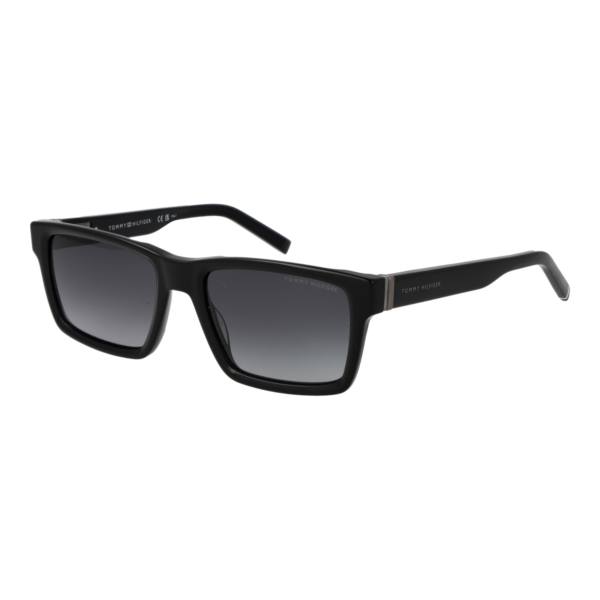 Tommy Hilfiger Rechteck Sonnenbrille TH 2309/S 558079O in Schwarz – 45° Seitenansicht