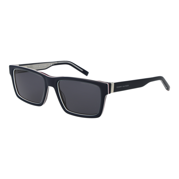 Tommy Hilfiger Rechteck Sonnenbrille TH 2309/S 55PJPIR in Blau – 45° Seitenansicht
