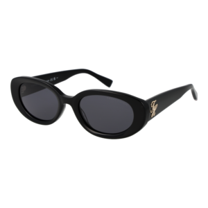 Tommy Hilfiger Oval Sonnenbrille TH 2344/S 52807IR in Schwarz – 45° Seitenansicht