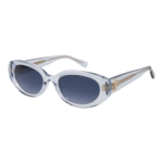 Tommy Hilfiger Oval Sonnenbrille TH 2344/S 52MVU08 in Blau – 45° Seitenansicht