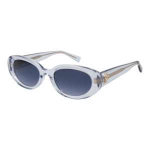 Tommy Hilfiger Oval Sonnenbrille TH 2344/S 52MVU08 in Blau – 45° Seitenansicht