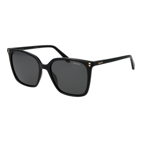 Polaroid Quadrat Sonnenbrille PLD 4201/S/X 55807M9 in Schwarz – 45° Seitenansicht