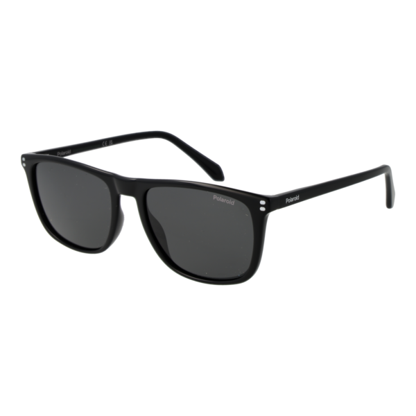 Polaroid Quadrat Sonnenbrille PLD 4202/S/X 55807M9 in Schwarz – 45° Seitenansicht