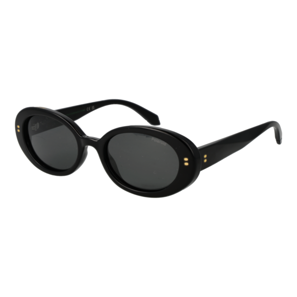 Polaroid Oval Sonnenbrille PLD 6253/S/X 52807M9 in Schwarz – 45° Seitenansicht