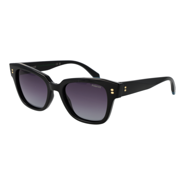 Polaroid Katzenaugen Sonnenbrille PLD 6251/S/X 51QFUWJ in Schwarz – 45° Seitenansicht