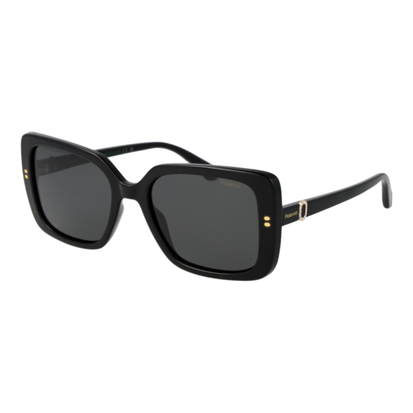 Polaroid Rechteck Sonnenbrille PLD 4199/S/X 55807M9 in Schwarz – 45° Seitenansicht