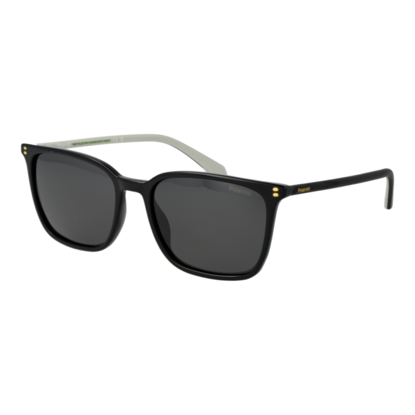 Polaroid Rechteck Sonnenbrille PLD 4207/S/X 55807M9 in Schwarz – 45° Seitenansicht