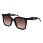 Carolina Herrera Quadrat Sonnenbrille HER 0375/G/S 56807HA in Schwarz – 45° Seitenansicht