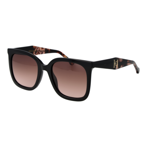 Carolina Herrera Quadrat Sonnenbrille HER 0375/G/S 56807HA in Schwarz – 45° Seitenansicht