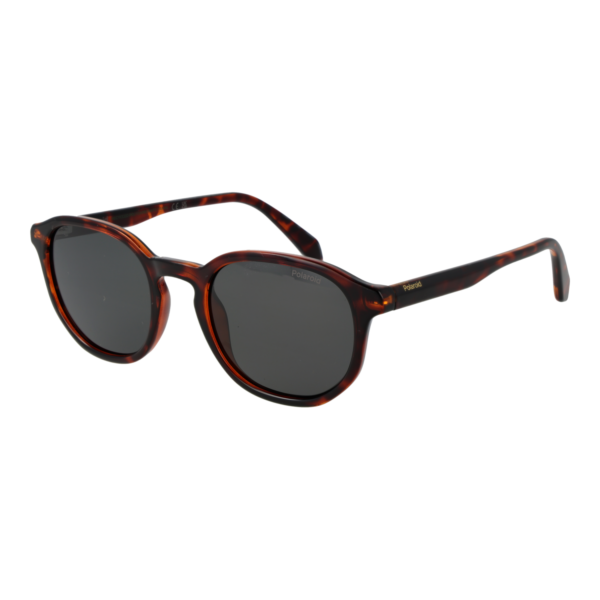 Polaroid Sonnenbrille PLD 4195/S 51086M9 – 45° Seitenansicht Polaroid Rund Sonnenbrille PLD 4195/S 51086M9 in Braun – 45° Seitenansicht
