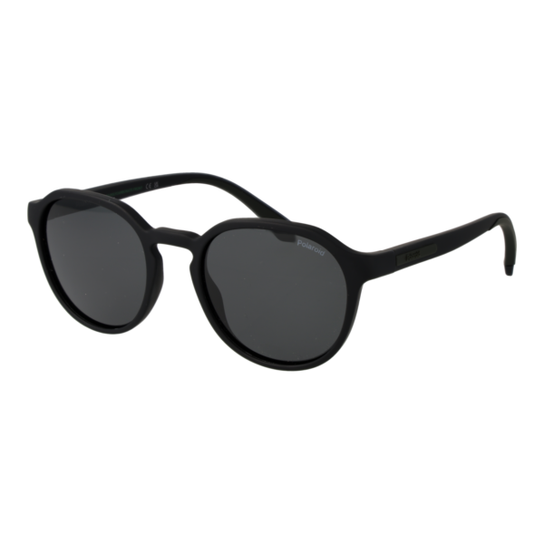 Polaroid Quadrat Sonnenbrille PLD 2170/S/X 52SMGM9 in Schwarz – 45° Seitenansicht