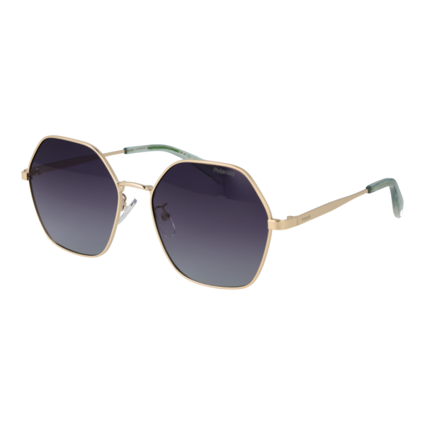 Polaroid Geometric Sonnenbrille PLD 4205/G/S/X 56J5GWJ in Gold – 45° Seitenansicht