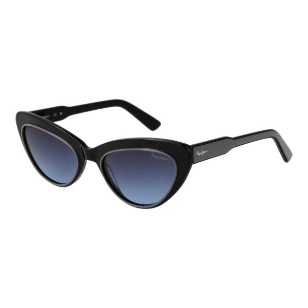 Pepe Jeans Katzenaugen Sonnenbrille PJ7428 55185 in Schwarz – 45° Seitenansicht