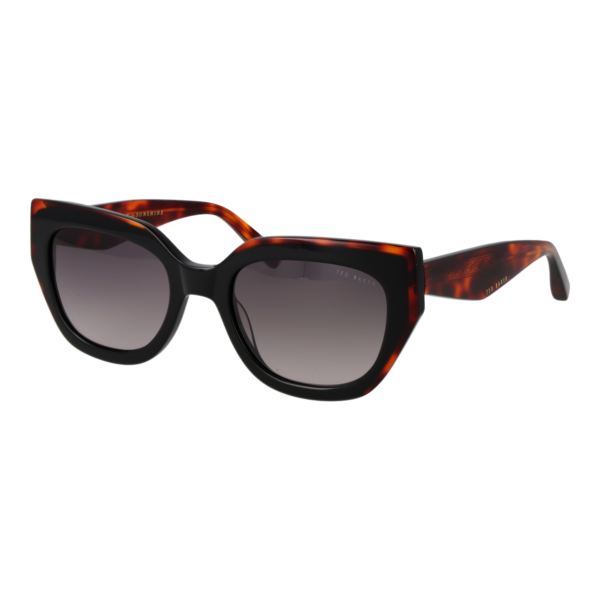 Ted Baker Katzenaugen Sonnenbrille TB1757 53001 in Schwarz – 45° Seitenansicht