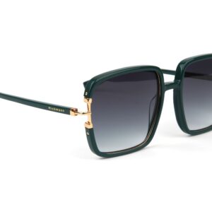 Ana Hickmann Quadrat Sonnenbrille HI9183 57D01 in Türkis – 45° Seitenansicht
