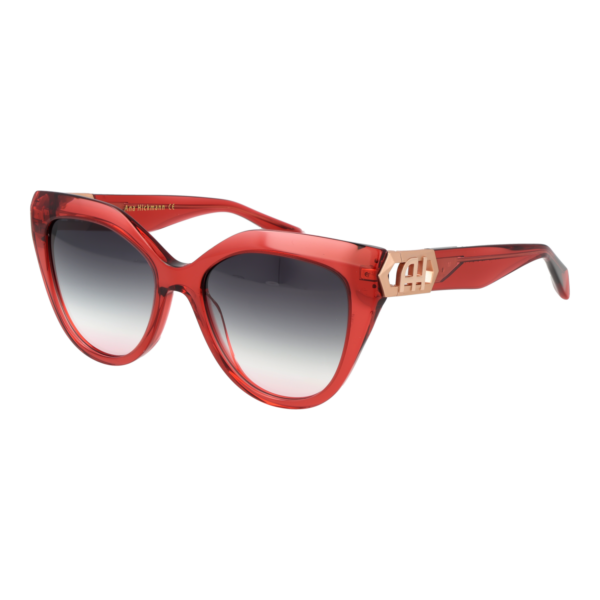 Ana Hickmann Schmetterling Sonnenbrille AH9402 54T02 in Rot – 45° Seitenansicht