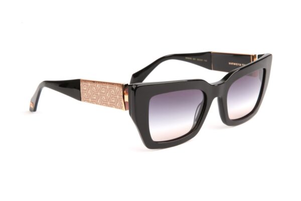 Ana Hickmann Sonnenbrille AH9408 53A01 in Schwarz – 45° Seitenansicht