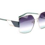 Ana Hickmann Quadrat Sonnenbrille HI3188 5712A in Silber – 45° Seitenansicht