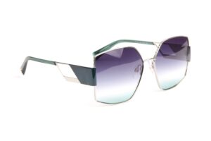 Ana Hickmann Quadrat Sonnenbrille HI3188 5712A in Silber – 45° Seitenansicht