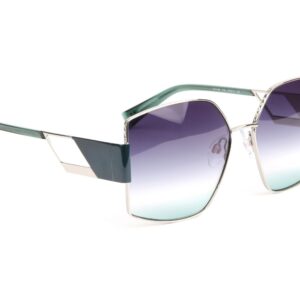 Ana Hickmann Quadrat Sonnenbrille HI3188 5712A in Silber – 45° Seitenansicht