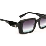 Ana Hickmann Sonnenbrille HI9212 52G22 in Schwarz – 45° Seitenansicht