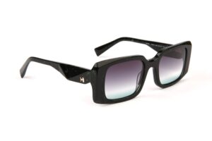 Ana Hickmann Sonnenbrille HI9212 52G22 in Schwarz – 45° Seitenansicht